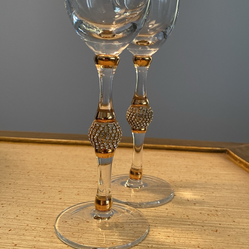 Gold Bling Champagne Flutes (2)